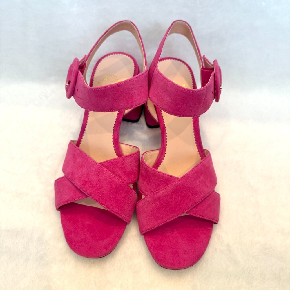 J. Crew Pink Suede Penny Sandals NWOT - Picture 4 of 7